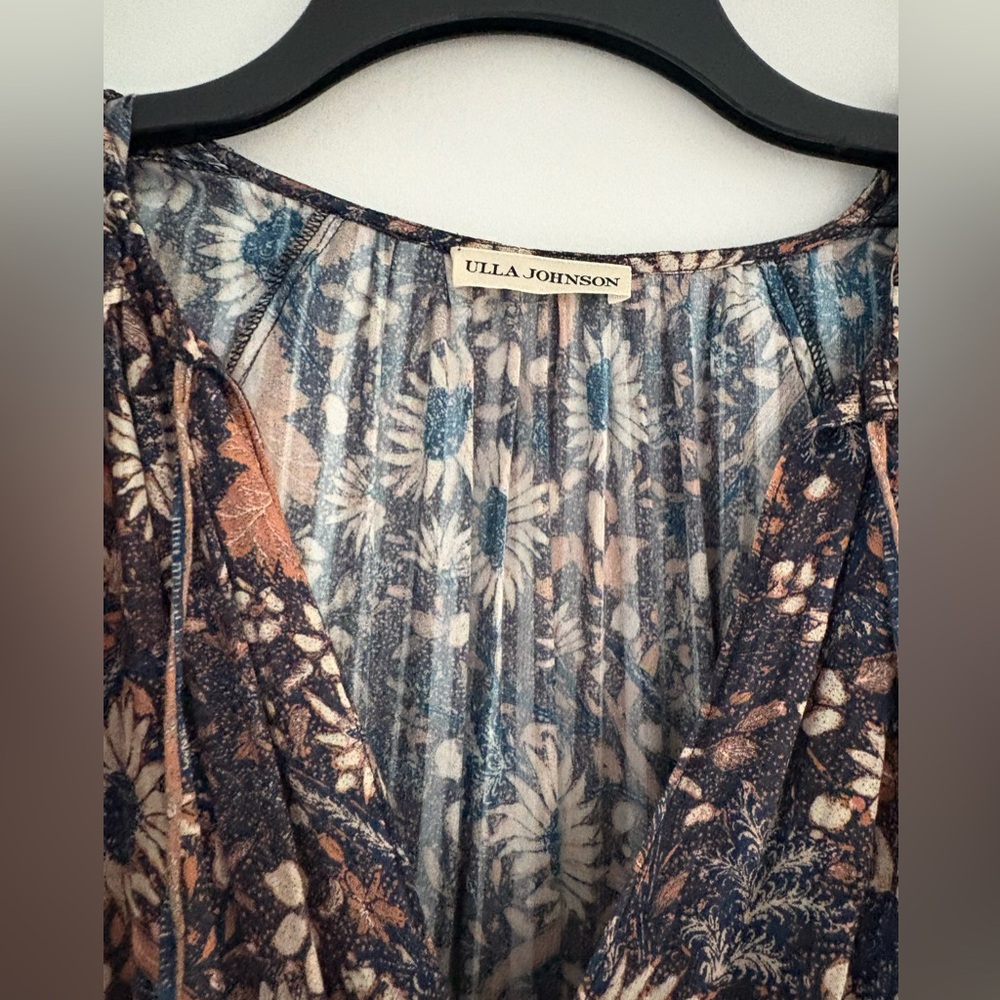 Ulla Johnson Black Floral Midi Dress - Picture 6 of 9